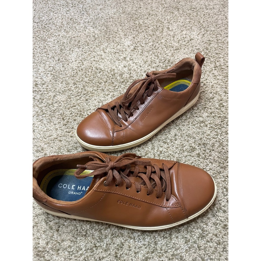 Cole Haan Grand Crosscourt Mens 9M British Tan Leather Sneakers Office Preppy